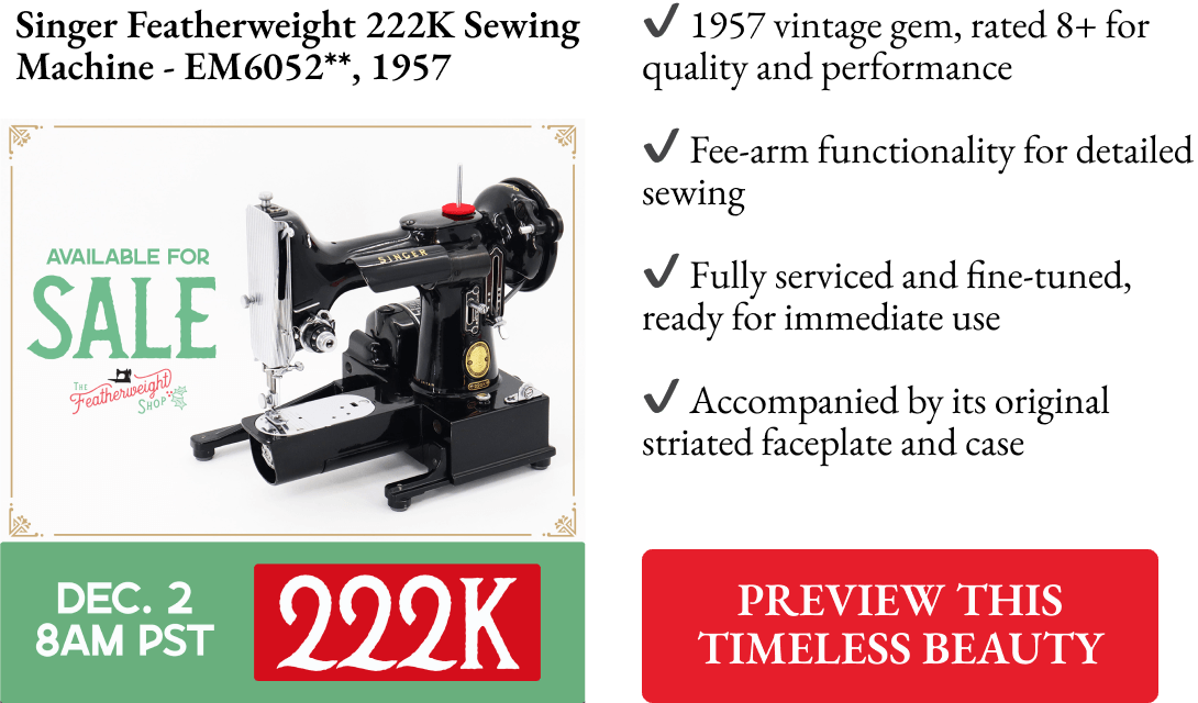 Singer Featherweight 222K Sewing Machine - EM6052**, 1957