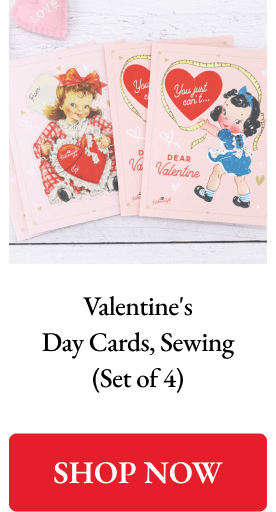 Valentine's Day Cards, Sewing (Set of 4)