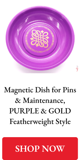 Magnetic Dish for Pins & Maintenance, PURPLE & GOLD Featherweight Style