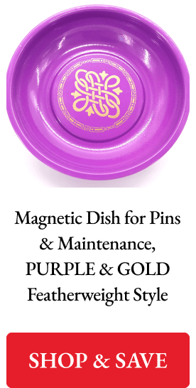 Magnetic Dish for Pins & Maintenance, PURPLE & GOLD Featherweight Style