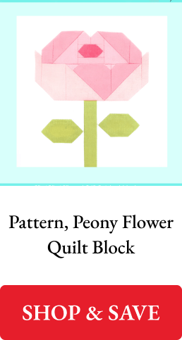 Pattern, Peony Flower Quilt Block