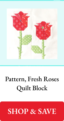 Pattern, Fresh Roses Quilt Block