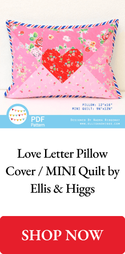 Love Letter Pillow Cover / MINI Quilt by Ellis & Higgs