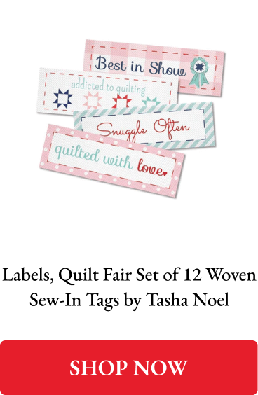 Labels, Quilt Fair Set of 12 Woven Sew-In Tags by Tasha Noel