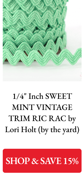 1/4" Inch SWEET MINT VINTAGE TRIM RIC RAC by Lori Holt (by the yard)